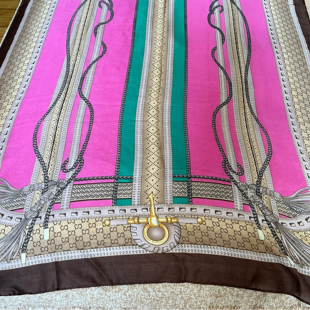 Luxurious Fashion Scarf Colorful Printed Vibrant Silky Long Scarf New - Picture 6 of 12